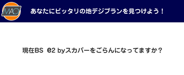 現在BSイーツーバイスカパーをごらんになってますか？