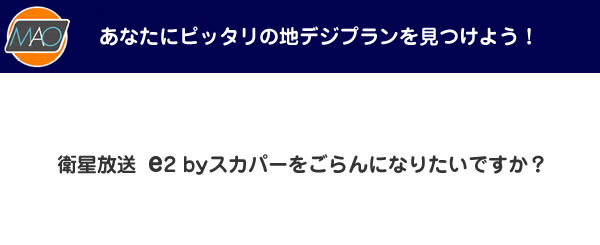 衛星放送イーツーバイスカパーをごらんになりたいですすか？